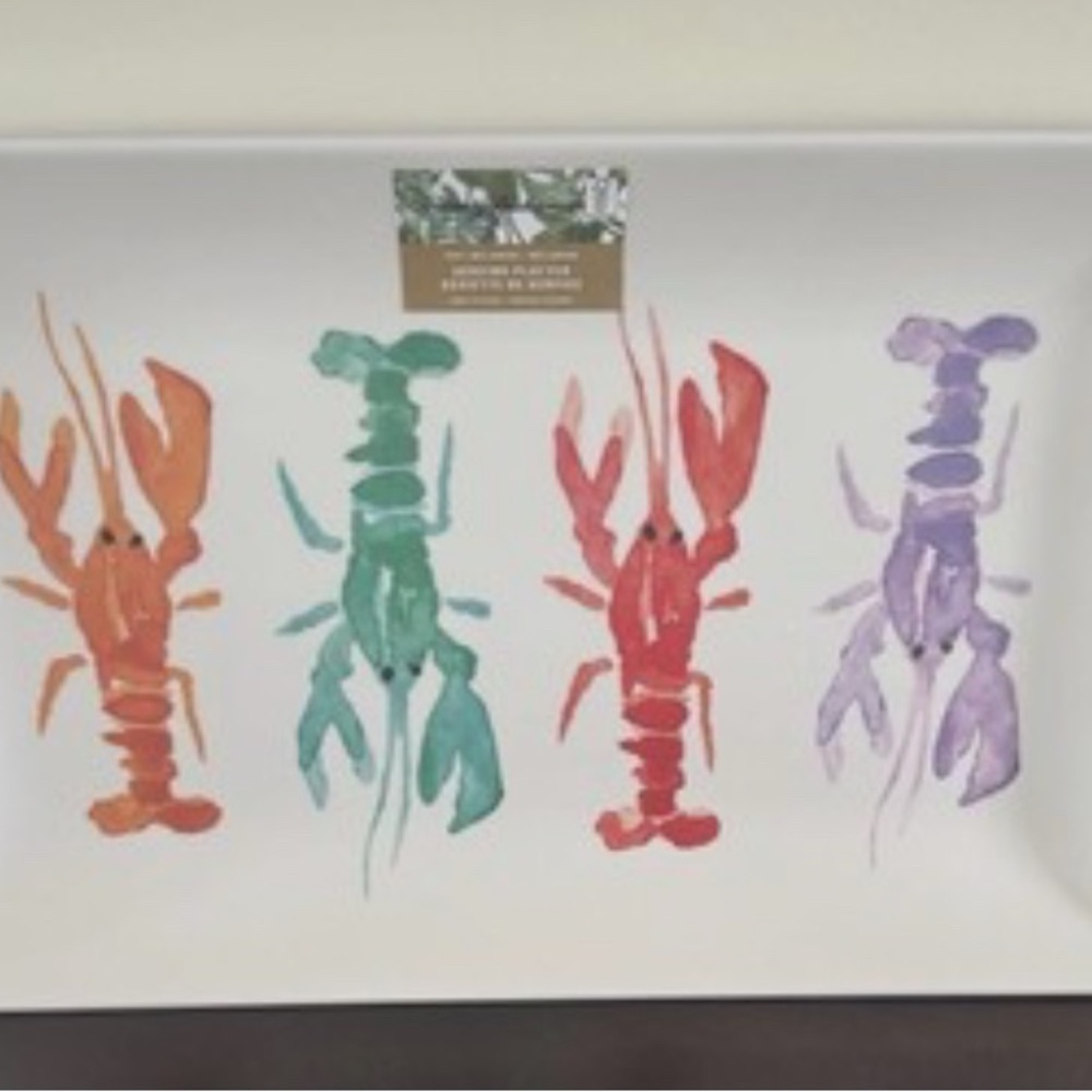 LOBSTER or CRAWFISH Large 17.5” x 10.5” Melamine Tommy Bahama Serve Tray Platter